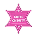 Spilla smaltata a stella rosa con scritta Cutie on Duty per accessori borsa - Stile Cutie On Duty (QHXZ5280)