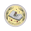 Spilla smaltata rotonda per amanti dei libri con libro a fiori e segnalibri - Stile Amante dei Libri Giallo (QHXZ5285)