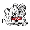 Funny possum on mushroom enamel pin with i'm at my limit text for backpack - Possum Carrying Mushroom (QHXZ5401)