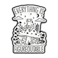 Broche en émail noir et blanc d'une grenouille sur un champignon avec citation - Style Grenouille Champignon (QHXZ5359)