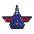 Classic fighter jet enamel pin in navy blue, red, and white with a star emblem - Fighter Jet Style (QHXZ5381)