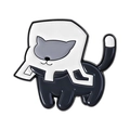Süße Emaille-Anstecknadel schwarze Katze mit weißer Haube minimalistisches Tier-Abzeichen - Schwarze Katze mit Kopf im weißen Karton (QHXZ5309)