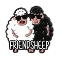 Funny cartoon sheep enamel pin set with Friendsheep text for friendship gifts - Friendship Sheep Style (QHXZ5407)