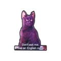 Αστεία καρφίτσα μαύρη γάτα με φράση Don't ask me I was an English major - Γάτα English Major (QHXZ5366)