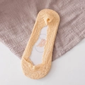 Calcetines invisibles de encaje beige para mujer con silicona antideslizante - Talla única / Color Piel