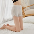 Pantalón corto de seguridad blanco acanalado para mujer con encaje para verano - Talla Única (40-62.5kg) / Blanco