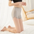 Pantalones cortos de seguridad gris claro de cintura alta para mujer con encaje en el lateral - Talla Única (40-62.5kg) / Gris