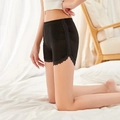 Pantalones cortos de seguridad negros para mujer con encaje y tejido de punto fino - Talla Única (40-62.5kg) / Negro