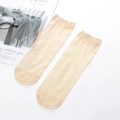 Calcetines ultrafinos color carne en seda hilada con puños antideslizantes reforzados - Color Piel No. 1