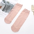 Women's ultra-thin velvet ankle socks in skin pink color for spring and summer - Dusty Pink