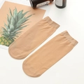 Sheer skin-colored ultra-thin ankle socks with comfortable elastic ribbed cuffs - One Size / Nude No.4