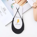 Calcetín invisible negro de algodón transpirable para mujer con fina tira elástica - Talla única / Negro