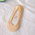 Fantasmini invisibili in seta di ghiaccio beige con silicone antiscivolo sul tallone - Taglia unica / Beige
