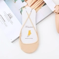 Calcetines invisibles beige de algodón con correas cruzadas y tejido fino - Talla única / Color Piel