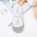 Calcetines invisibles de algodón fino gris claro con tiras elásticas para mujer - Talla única / Gris claro