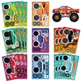 Σετ 8 αυτοκόλλητα DIY Monster Truck για παιδιά για δημιουργικές κατασκευές και δώρα - 8 Σχέδια Μικτά Οχήματα Εκτός Δρόμου