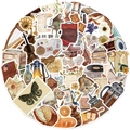 50 pieces of vintage aesthetic scrapbooking stickers with retro musical and art themes - 50 Sheets/Pack