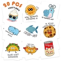 20 stuks kleurrijke waterdichte tijdelijke cartoon tatoeages met grappige woordspelingen - Motiverende Woordspeling Serie