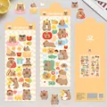 Cute capybara stickers set with 2 sheets for DIY scrapbooking and creative stationery decor - Capybara Style (RST002)