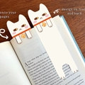 Schattige cartoon witte kat bladwijzers met dubbelzijdig ontwerp voor boeken en hobby's - Katten Serie