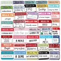 50 bunte Hello I Am Namensschild-Aufkleber für Laptop und DIY-Gitarrendekoration - Farbiges Zitat Aufkleber Paket