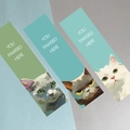 Set of three creative cartoon cat bookmarks with You Pawsed Here text in minimalist style - Cat Series