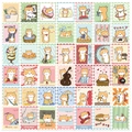 Set of 42 Shiba Inu stamp-style stickers with cute cartoon poses for DIY decoration - Shiba Inu Stamp Sticker Set