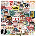 50 autocollants de graffiti Las Vegas étanches pour ordinateurs et bagages avec casino - Thème Las Vegas