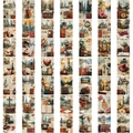 Set de 50 pegatinas de viaje vintage con monumentos para maletas y decoraciones DIY - Viaje Vintage (50 Hojas/Paquete)