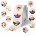 Rouleau de 500 autocollants vintage aux motifs floraux, animaliers et de paysages - Style d'Illustration Vintage (JJT118)