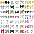 50pcs transparent colorful bow stickers made of waterproof PET for DIY journal and guitar - Colorful Bowknot Sticker Pack