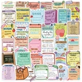 Set of 50 mental health stickers for journaling with pastel positive quotes and doodles - Mental Health Theme