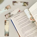 Set van vintage papieren bladwijzers met bloemen- en landschapsontwerpen voor journaling - Vintage Landschapstijl (QH402)