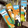 Segnalibri piatti con illustrazioni di animali e dinosauri su cartoncino colorato - Animali dei cartoni animati colorati