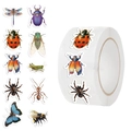Rol van 500 insectenstickers met realistische lieveheersbeestjes, bijen en vlinders - Insecten Serie