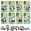 Set of 8 DIY panda make-a-face stickers with various cute accessories for kids - Cartoon Panda DIY Sticker Set