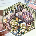Adesivo 3D club fitness per criceti con scene di palestra in miniatura per diari DIY - Hamster Health Club