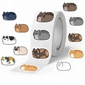 500pcs roll of cute cartoon cat stickers for scrapbooking and envelope sealing - Stacked Cat Style (JJT160)