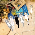 Set of 6 cute cartoon cat paper bookmarks for reading and DIY journaling decoration - Cat Series Style Combination