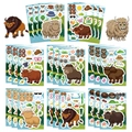 DIY Highland Cow cartoon sticker set with various waterproof decorative animal face decals - Highland Cow DIY Collage Series