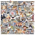 Lot de 50 autocollants animaux cowboy graffiti pour décoration d'ordinateur et guitare - Thème Animal Cowboy de l'Ouest