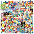 50 pegatinas impermeables de autismo para portátiles, guitarras y maletas - Tema de concienciación sobre el autismo