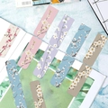 Floral magnetic bookmarks set with elegant cherry blossom patterns on pastel colors - Floral Arrangement