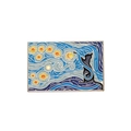 Spilla in smalto artistico Notte Stellata di Van Gogh con silhouette di gatto nero - Silhouette di Gatto Integrata Nella Notte Stellata (xz8503)