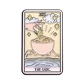 Tarot style enamel pin featuring The Guac design with corn chips and avocado sauce - Guac Style (XZ8710)
