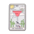The Margarita Tarot style enamel brooch pin with skull and raven on a white background - Margarita Style (XZ8712)