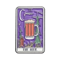 Tarot card style enamel pin featuring a beer mug and purple celestial design - Beer Style (XZ8713)