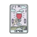Tarot style enamel pin featuring The Wine theme with cat and grape motifs - Wine Style (XZ8715)