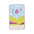Cute enamel tarot card pin featuring a green frog as The Magician in gold finish - The Magician (xz8455)