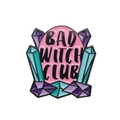 Bad Witch Club enamel pin with pink background and colorful crystals for bags - Bad Witch Club Style (XZ8542)